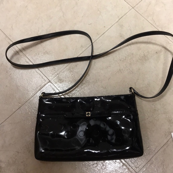 kate spade Handbags - small kate spade black patten leather crossbody